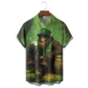 Maxcorners St. Patrick's Day Bigfoot Four Leaf Beer Hawaiian Golf Shirt, Holiday Hawaiian Shirt, Tropical Vibe Men's Golf Shirt