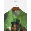 Maxcorners St. Patrick's Day Bigfoot Four Leaf Beer Hawaiian Golf Shirt, Holiday Hawaiian Shirt, Tropical Vibe Men's Golf Shirt