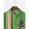 Maxcorners St. Patrick's Day Duck Four-Leaf Clover Lucky Duck Hawaiian Golf Shirt, Tropical Vibe Men's Golf Shirt
