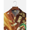 Maxcorners St Patrick‘s Day Shamrock Gold Coins US Dollars Easter Bunny Hawaiian Golf Shirt, Men's Golf Shirt