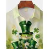 Maxcorners St. Patrick's Day Frog Family Four-Leaf Clover Green Hawaiian Golf Shirt, Tropical Vibe Men's Golf Shirt