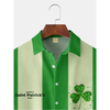 Maxcorners Green St. Patrick's Day Lucky Clover Shamrock Hawaiian Golf Shirt, St Paddy's Day Tropical Vibe Men's Golf Shirt