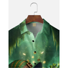 Maxcorners Lucky St. Patrick's Day Gnome Beer And Gold Coin Hawaiian Golf Shirt, Tropical Vibe Men's Golf Shirt