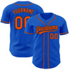 Maxcorners Custom Thunder Blue Orange-Black Authentic Baseball Jersey LM2605