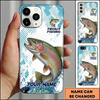 Maxcorners Fishing Phone Case Halftone Dot Background Custom Name Phone Case