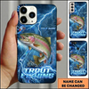 Maxcorners Electric Lightning Angler Art Custom Name Fishing Phone Case