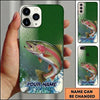 Maxcorners Fishing Phone Case Gradient Mesh Background Custom Name Phone Case