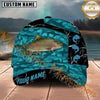 Maxcorners Aqua Lightning Splash Custom Name Fishing Cap