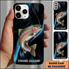Maxcorners Sleek Dark Liquid Style Custom Name Fishing Phone Case