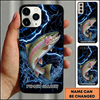 Maxcorners Dark Stormy Water Ripple Custom Name Fishing Phone Case