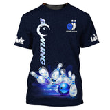 Maxcorners Custom Name Bowling Sport Galaxy 3D Unisex Shirt