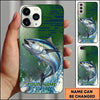 Maxcorners Fishing Phone Case Gradient Mesh Background Custom Name Phone Case
