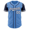 Maxcorners Custom Powder Blue White-Navy Authentic Two Tone Baseball Jersey LM2605