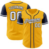 Maxcorners Custom Gold White-Navy Authentic Two Tone Baseball Jersey LM2605
