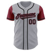 Maxcorners Custom Gray Black-Crimson Authentic Two Tone Baseball Jersey LM2605
