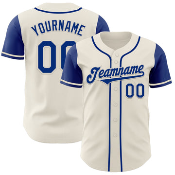Maxcorners Custom Cream Royal Authentic Two Tone Baseball Jersey LM2605