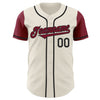Maxcorners Custom Cream Crimson-Black Authentic Two Tone Baseball Jersey LM2605
