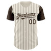 Maxcorners Custom Cream Brown Pinstripe Brown Authentic Two Tone Baseball Jersey LM2605