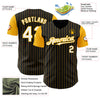 Maxcorners Custom Black Gold Pinstripe White Authentic Two Tone Baseball Jersey LM2605