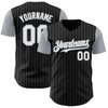 Maxcorners Custom Black Gray Pinstripe White Authentic Two Tone Baseball Jersey LM2605