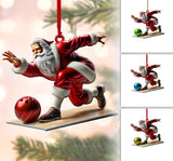 Maxcorners Santa Bowling, Personalize Bowling Ornament, Christmas Gift For Bowling Lovers
