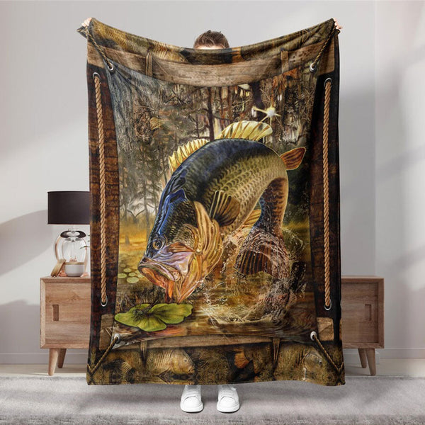 Maxcorners Bass Fishing Lovers Fishing Blanket