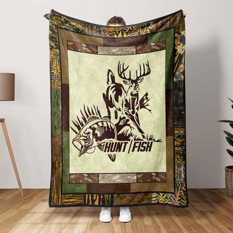 Maxcorners Hunting Fishing Camo Blanket