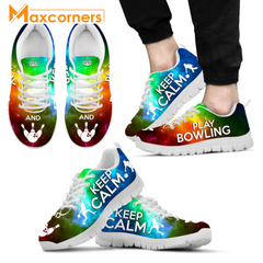 Maxcorners Keep Calm Bowling All Over Printed Sneaker Shoes