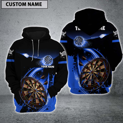 Maxcorners Blue Fire Darts Personalized Name And Team Name 3D Shirt
