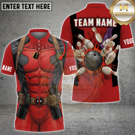Maxcorners Bowling Suit Strike Personalized Name 3D Unisex Shirt