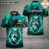 Maxcorners Flaming Billiard Wolf Multicolor Customized Name, Team Name 3D Shirt