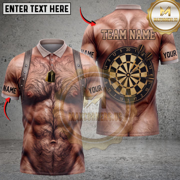 Maxcorners Darts Tattooed Muscular Body Classic Dartboard Personalized Name 3D Unisex Shirt