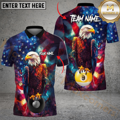 Maxcorners Billiard Ball 8 & 9 Eagle US Flag Personalized Name 3D Unisex Shirt 1