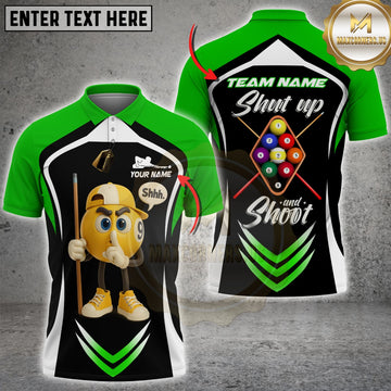 Maxcorners Billiards 9-Ball Pool Shut Up and Shoot Customized Name, Team Name 3D Shirts For Jason Whipple