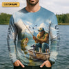 Maxcorners Don't Stand A Chance Men Fishing Shirt, SPF Long Sleeve Shirts, Presents For Fishermen