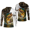Maxcorners Camo Fishing Shirt, Fish Button Up Shirt, Fisherman Gift, UV Protection Clothing, Bass Fishing