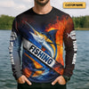 Maxcorners Swordfish Logo Fishing UPF Shirts, Long Sleeve Fishing Shirts, Hooded Fishing Shirt