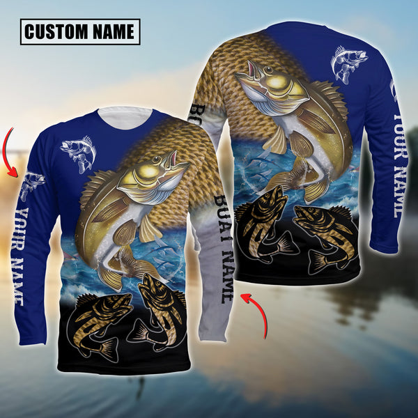 Maxcorners Walleye Fishing Customize Name 3D Shirts