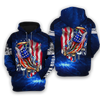 Maxcorners Personalized Bass Fishing 3D American Flag Patriotic Shirts