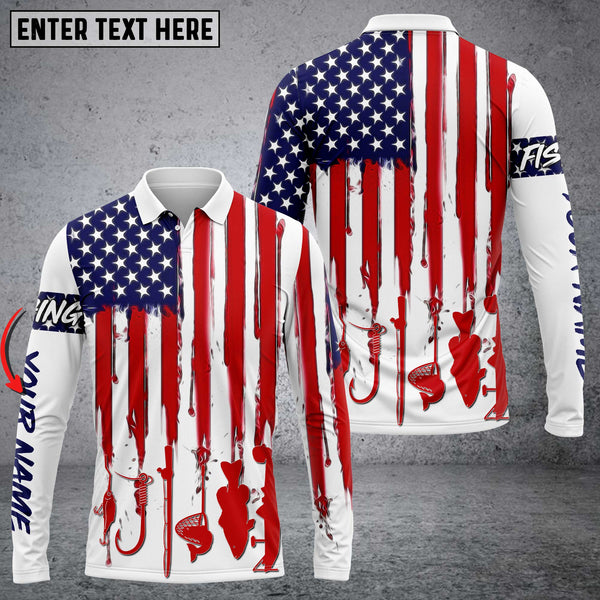 Maxcorners Flag Us Fishing Customize Name 3D Shirts