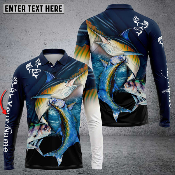 Maxcorners Fishing Atlantic Sailfish, Roosterfish, Tarpon Customize Name 3D Shirts