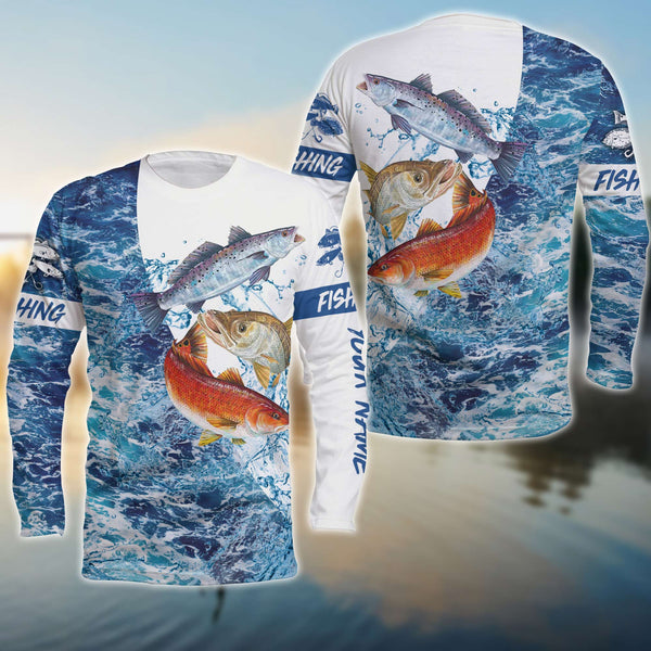 Maxcorners Inshore Slam Redfish, Trout, Snook Customize Name 3D Shirts
