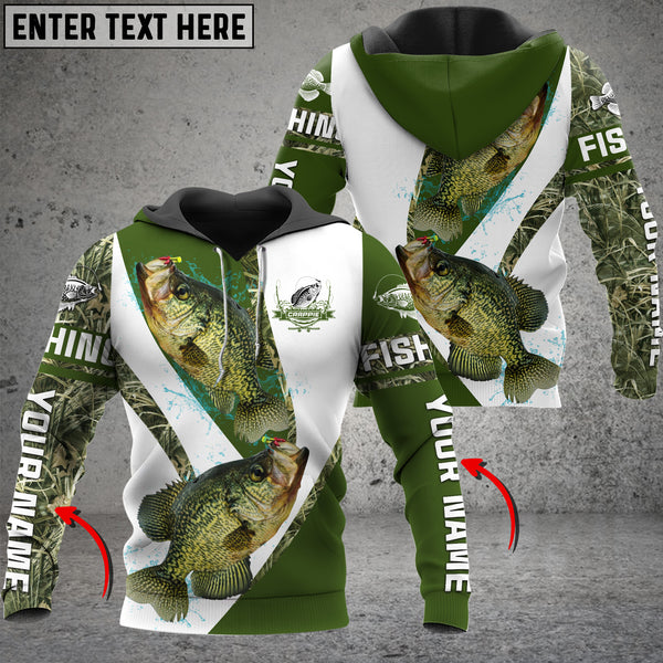 Maxcorners Customized Name Crappie Fishing Camo 3D Shirts
