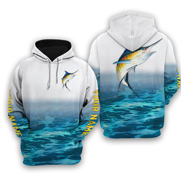 Maxcorners Blue Marlin Customize Name 3D Shirts