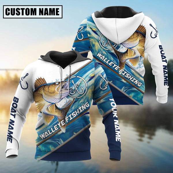 Maxcorners Personalized Walleye Fishing Jerseys 3D Hoodie