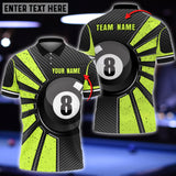 Maxcorners Billiards Ball 8 Colourful Personalized Name 3D Polo Shirt