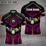 Maxcorners Personalized Name Billiards Ball Colourful 3D Polo Shirt