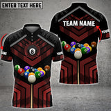 Maxcorners Personalized Name Billiards Ball Colourful 3D Polo Shirt