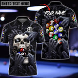 Maxcorners Personalized Name Billiard Ball Skull Polo Shirt