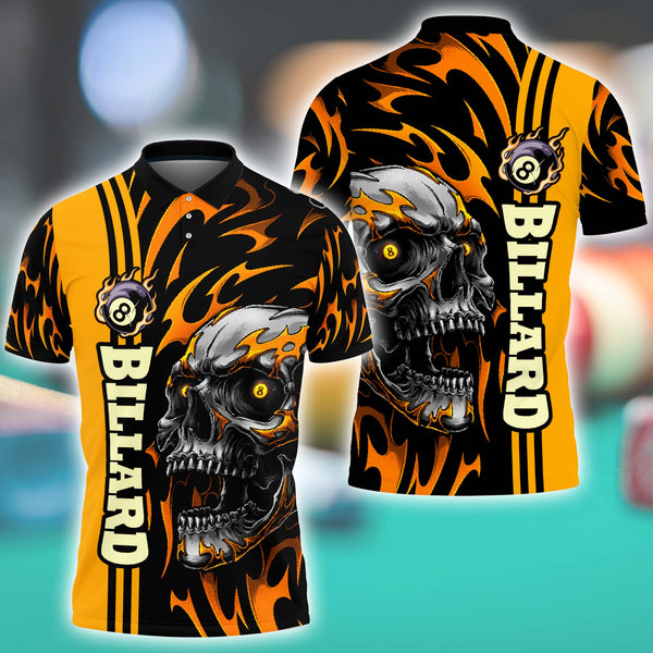 Maxcorners Billiard Skull Player Unisex Shirt